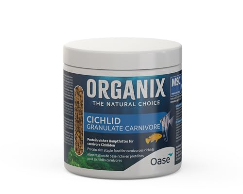 OASE ORGANIX Cichlid Carni. Granulate 500 ml - Fischfutter, Grünfutter für Carnivore Cichliden, Alleinfuttermittel für Buntbarsche im Aquarium von Oase