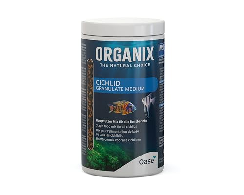 OASE ORGANIX Cichlid Granulate M 1000 ml - Fischfutter für alle Barscharten ab 6 cm, Granulatfutter (3-7 mm) mit hohen Nährwerten von Oase