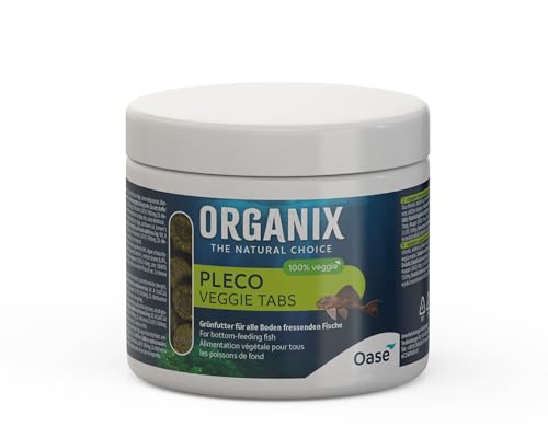 OASE ORGANIX Pleco Veggie Tabs, 175 ml - Grünfutter für Bodenfresser, Aquarienfutter für Pflanzenfresser von Oase