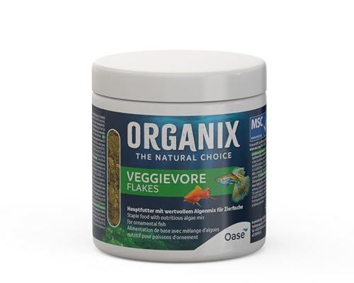 OASE ORGANIX Veggievore Flakes 250 ml - Fischfutter in Flockenform, für Aquarienfische, Hauptfutter für Zierfische, mit hohem Algenanteil von Oase