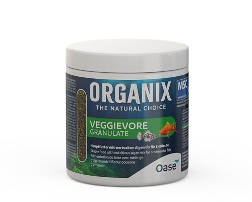 OASE ORGANIX Veggievore Granulate 500 ml - Fischfutter in Granulatform, für Aquarienfische, Hauptfutter für Zierfische, mit hohem Algenanteil von Oase