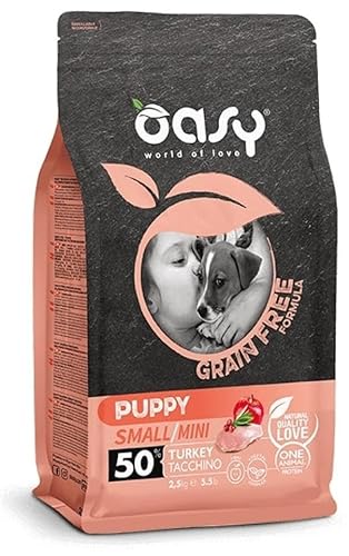 CROCCHETTE OASY GRAIN FREE PUPPY SMALLMINI TACCHINO. 2,5KG von Oasy