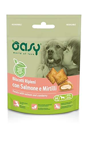 Oasy Biscotti Ripieni mit Salmone und Mirtilli für Hunde - 80 g von Oasy