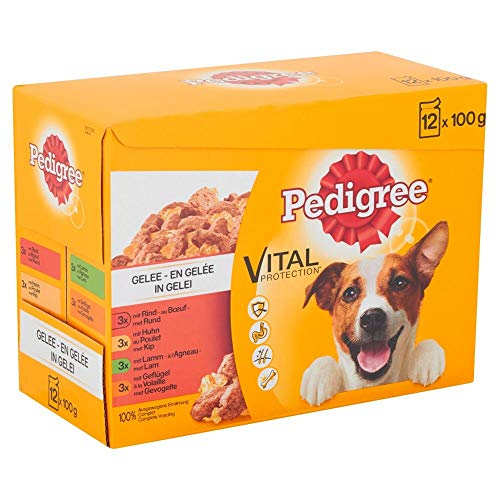 Pedigree Hundefutter Nassfutter Rind, Huhn, Geflügel, Lamm 12x100g von Oasy