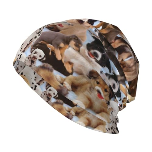 Modische Strickmütze für Hunde und Erwachsene, elastische Beanie-Mütze, leichte Laufmütze, Freizeit-Bean-Mütze, randlose Mütze von ObabO