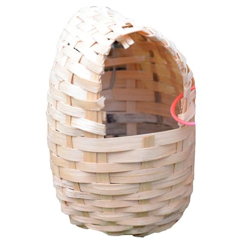 Gras gewebtes hängende Nester hängen | Vogel Nest, hängende Vogelhaus Bambus gewebtes Hummingbird House Atmungsaktives Versteckkäfig für Gartenfenster Outdoor Home Decor von Obelunrp