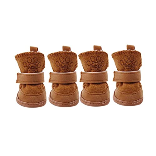 Hundestiefel, 4pcs/festgelegte Winter warme Stiefel für Hunde, verdicken Plüsch -Liner -Hundestiefel Pfotenschutz für kleine Hunde Chihuahua von Obelunrp