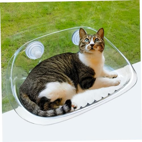 Obelunrp Katzenfensterperch, 20x12x8in Heavy Duty Cat Fenster Hängematte, hält bis zu 44 lb, transparent von Obelunrp