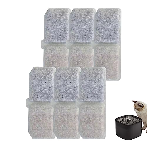 Katzenwasserbrunnenfilter, 6pcs Triple Filtration Haustier -Trinkspender Filter, Aktivkohlefilter Ersatz für automatische Trinkbrunnen für Haustiere von Obelunrp