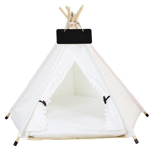 Obelunrp Katzenzelt, halbbezogenes Innenhundzelt mit Mini-Tafel, waschbares Haustier Tipee für kleine Katzen Hunde entspannend Schlafen (19,7 x 27,5 x 23,6 Zoll) von Obelunrp