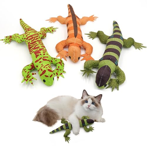 Obelunrp Cat Catnip Toy, 3pcs 13inch Echsenkatnip -Spielzeug für Katzen, interaktiv von Obelunrp