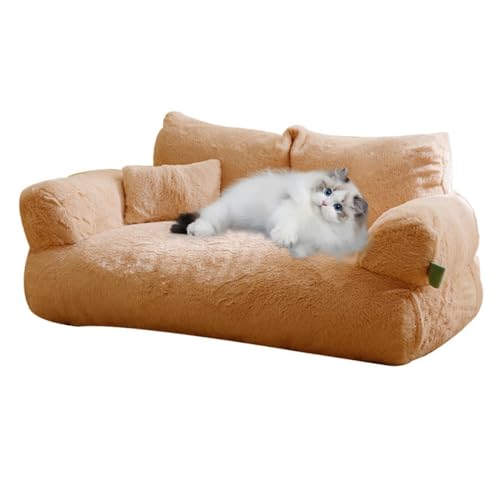 Obelunrp Katzensofa, Winterweiche Katze Couch, gefüllte Nicht rutschfeste Kratzfeste Katzensofa, abnehmbare waschbare Saugle Dampproof Pet Sofa für Katzen Kitty (L) von Obelunrp