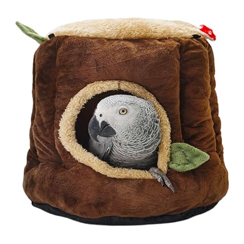 Obelunrp Vogelnest, 6x7inch Winter warmes Plüschvogelhäuser mit Kissen, hängende kleine Haustiere Hängematte, Flauschige Papageien Hideaway Hut für Papageien, Frettchen, Hasen, kleines Tier von Obelunrp