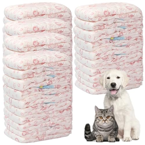 Obelunrp Weibliche Hundewindeln, 5 Beutel/50pcs Einweghundwindeln, elastische atmungsaktive Haustierwindeln für weibliche Hunde, hohe absorbierende Hundewindeln (L, 3-8 kg) von Obelunrp