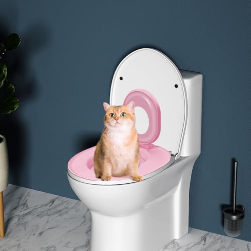 Toilettendächer Box Trainer | Katzen-Toiletten-Trainer Katze Katze Toilettentrainer Tragbares Toilettentraining für Katzen wiederverwendbares Katze Töpfchen Toilettentraining Kit Anti-Slip für Hausti von Obelunrp