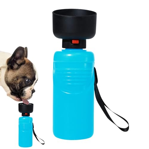 Hunde-Wasserflaschenspender – auslaufsicherer Haustier-Wasserspender, tragbarer Welpen-Wasserspender, zusammendrückbare Haustier-Wasserflasche, Hunde-Wanderzubehör von Obesntln