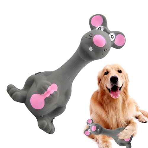 Latex-Quietschspielzeug für Hunde – Stehende Stabmäuse, interaktives Welpenspiel | Stehendes Stockmäuse-Gummi-Beißspielzeug für kleine und mittelgroße Welpen, sicher für den Innen- und Außenbereich von Obesntln