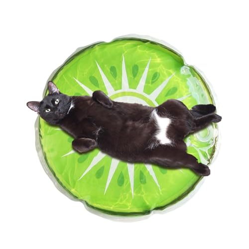Obesntln Katzen-Wassermatten | Innovative Wassersensormatte, runde Kühlwasser-Haustierpads, wassersensorische Spielmatte mit Fruchtmustern für Hunde/Katzen von Obesntln