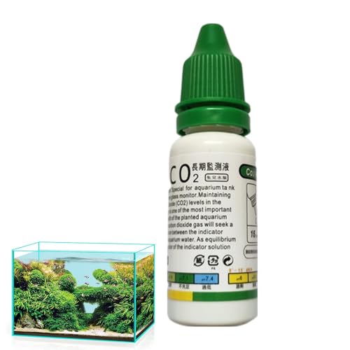 Ocastuted CO2-Indikator-Lösung, Tropfen-Checker-Lösung, Co2-Glas-Tropfen-Checker-Set, pH-Langzeit-Indikator-Monitor-Tester, transparentes Aquarium-Co2-Kit für gepflanzte Aquarien von Ocastuted