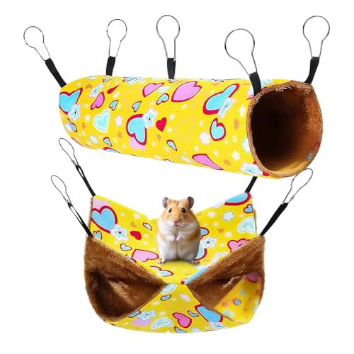 Ocastuted Hamster Schaukel - 2 Stück Kleintier Hängematte,Bequemes Schlafmöbel Für Kleine Tiere Schlafplatz Spielbereich Kletter Spielzeug Ocastuted Hamster Schaukel - 2 Stück Kleintier Hängematte,Bequemes Schlafmöbel Für Kleine Tiere Schlafplatz Spielbereich Kletter Spielzeug von Ocastuted