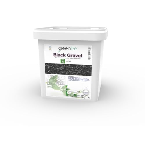 Oceanlife Greenlife Black Natural Gravel-Grundierung, 5 l, natürliches Schwarz, für Aquarien von Oceanlife