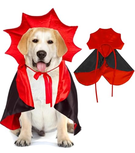 Halloween Kostüm Umhang für Hund Katze, Halloween Kostüme Haustier Vampir Umhang, Vampir Umhang mit Melone Fledermausflügel Haustier Cosplay Kostüme, Halloween-Kostüme fur Haustierkleid Haustiere von Octonyluck