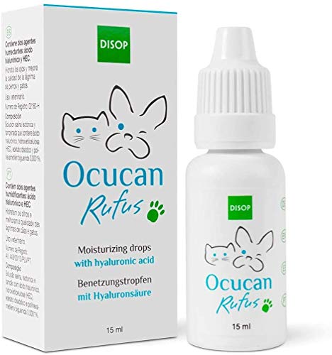 Ocucan Augentropfen mit Hyaluronsäure für Hunde und Katze. Befeuchtende Tropfen für die Augen von Hunden und Katzen - 15 ml von Ocucan