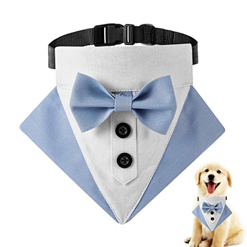 Odavom Bandana für Hunde,Verstellbares Smokinghalsband für Hunde - Stilvolles Kragen-Fliegen-Kostü, Hundeprinz-Hochzeitsanzug für kleine, mittelgroße Hunde von Odavom