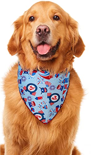 Odi Style 4. Juli Hundehalstuch,Amerikanische Flagge Hundehalstücher für kleine, patriotische USA Unabhängigkeitstag Hund Welpen Halsband Schal für Hunde Welpen Katzen, Rot Weiß Blau von Odi Style