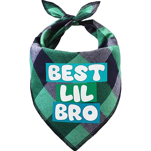 Odi Style Big Brother Hundehalstuch - Hundehalstücher Best Lil Bro Bedruckt, Big Brother Bandana für kleine, mittelgroße und große Hunde, Schwangerschaftsankündigung, Haustier-Hundezubehör, Schal, von Odi Style