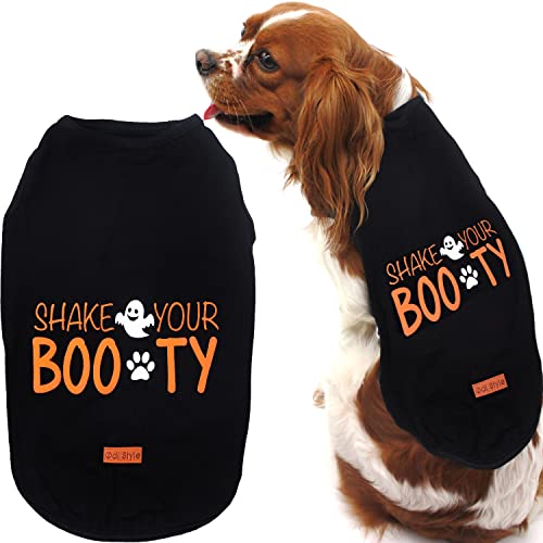 Odi Style Halloween Hundekostüme für mittelgroße Hunde,Lustiges Geist Mittlere Hundehemd für Hunde, Urlaub Hundekleid Outfit für Mädchen Junge, Beagle, Schnauzer, Schwarzes Hunde-T-Shirt von Odi Style