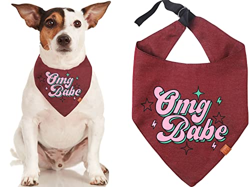 Odi Style Hundehalstuch Halsband,Hundezubehör für kleine Hunde, Welpen Hund Bandanas Junge Mädchen, Taschentuch Schal für mittelgroße Hunde, einzigartige Form, grafisches Design, einteilig (Burgundy) von Odi Style
