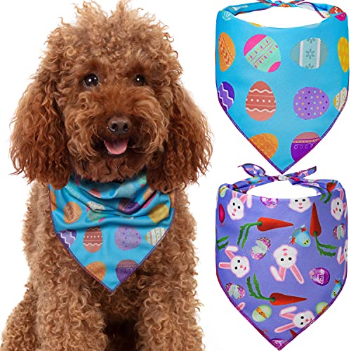 Odi Style Oster-Hundehalstuch für kleine Hunde - 2 Pack, niedliche Hunde-Osterhalstücher, Oster-Hunde-Kostüm Bandanas für kleine Hunde, Welpen, Katzen, Oster-Outfit von Odi Style