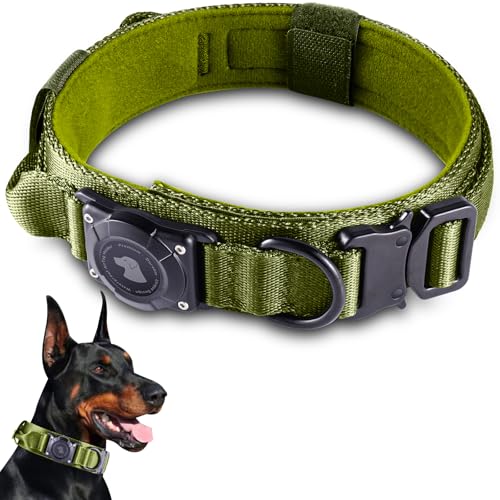 Tactical AirTag Hundehalsband, Air Tag Hundehalsband, Armeegrün, L von Odokele