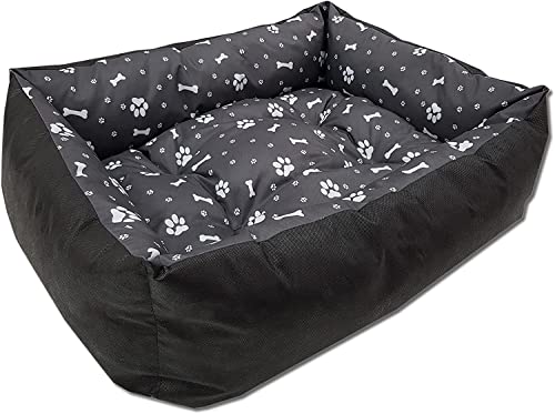 Odolplusz Hundebett Hundekissen Hundesofa mit Wendekissen | Bezug abnehmbar und waschbar | 90cm x 70cm (Grau) von Odolplusz