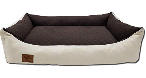 Odolplusz XXL - Hundebett für große Hunde - Hundekissen - Hundesofa mit Wendekissen | Bezug abnehmbar und waschbar (Braun-Beige) von Odolplusz