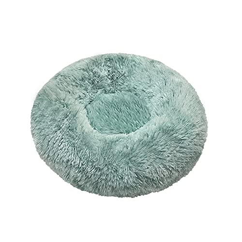 Odot Hundebett Runden Drinnen Gradient Donut für Kleine und Mittlere Grosse Haustierbet, Flauschig Plüsch Warm rutschfest Waschbar Welpe Hundekorb Hundekissenbett (Grün,L(60cm)) von Odot