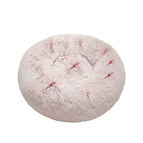 Odot Hundebett Runden Drinnen Gradient Donut für Kleine und Mittlere Grosse Haustierbet, Flauschig Plüsch Warm rutschfest Waschbar Welpe Hundekorb Hundekissenbett (Rose,S(40cm)) von Odot