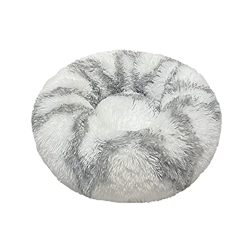 Odot Hundebett Runden Drinnen Marmor Textur Donut für Kleine und Mittlere Grosse Haustierbet, Flauschig Plüsch Warm rutschfest Waschbar Welpe Hundekorb Hundekissenbett (Grau,M(50cm)) von Odot