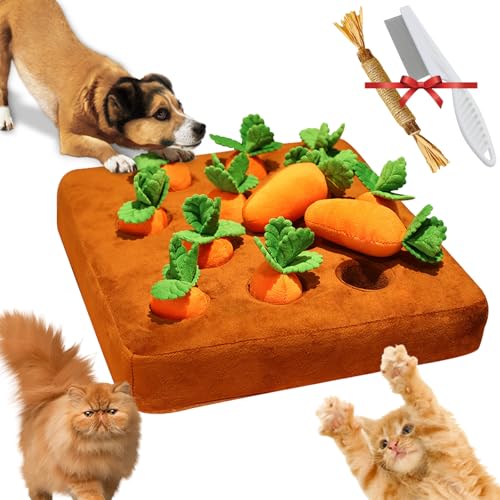 Oforest Carrot Catnip Cat Toys, Carrot Catnip Toy, Cat Carrot Puzzle, Carrot Cat Toy, Cat Carrot Patch, Hide and Seek Carrot Farm Dog Toys, Interactive Cat Anxiety Relief for Indoor Cats and Dogs von Oforest