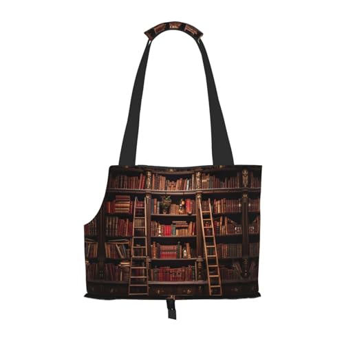 Bibliotheks-Bücherregal, Katzentragetasche, Haustier-Reisetasche für Katzen, Hunde, Welpen, bequem, tragbar, faltbar von Ogniwo