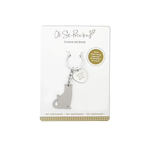 Schlüsselanhänger mit Katzenmotiv – Always in My Heart Charm | Trauergeschenk | Edelstahl-Haustier-Andenken | Katzenliebhaber-Erinnerung | Trauer-Geschenk von Oh So Precious Pet Keepsakes