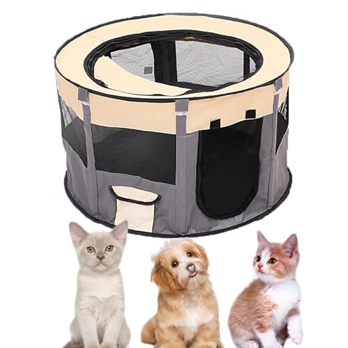 Haustier-Laufstall Hundegehege Indoor Hundezelt Welpenstall Indoor Katzenlaufstall Katzenzelt Katzenkäfige Indoor Katzengehege Faltbar von OhMill