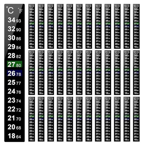 Ohewiiuk 180 Stück Digitaler Temperatur Aufkleber Selbst Klebendes Thermometer Streifen Fermenter Selbst Klebendes Kristall Streifen Aquarium Thermometer von Ohewiiuk