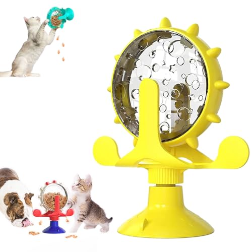 Food Spinning Windmill Dog,lallypet Food Spinning Windmill,Spinning Dog Treat Dispenser, 360° Rotating Treat Dispenser Toy with Suction Cup,Food Spinning Windmill for Small Pets Such As Cats&Dogs von Ohphnt