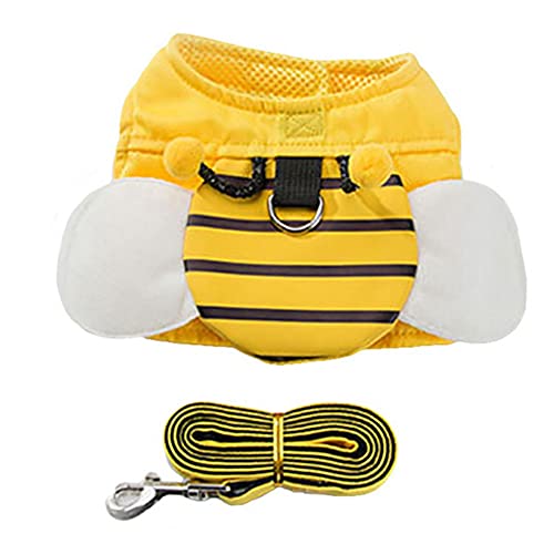 Oikabio Brustgurt mit niedlichem Bienen-Motiv, Gelb, Rucksack-Design, Größe S, M, bequem, Haustierbedarf, G von Oikabio