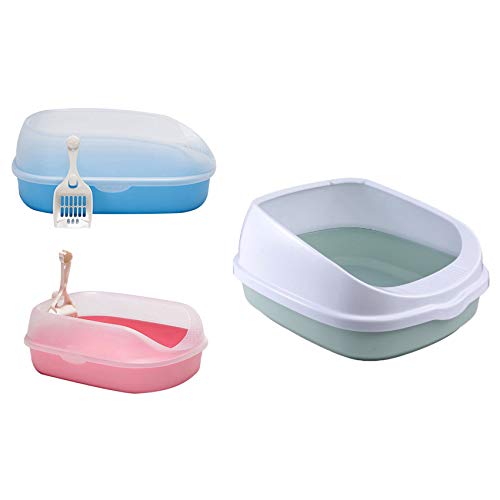 Oikabio Pet Bedpan Box with Pet Toilet Bedpan Anti Splash Cats Litter Box Cat Dog Tray with Scoop von Oikabio