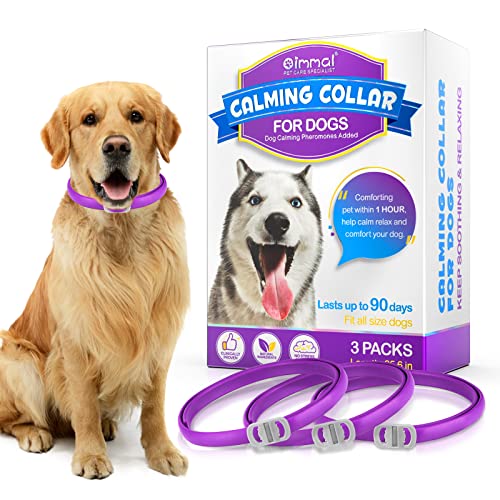 Oimmal 3 Stück beruhigendes Halsband für Hunde, Pheromon-Halsband für Hundeangstlinderung, verstellbares Hundehalsband, Anti-Lose-Hundehalsband, passend für mittelgroße und große Welpen von Oimmal