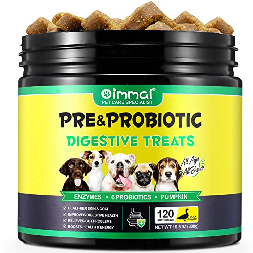 Probiotika für Hunde, Unterstützen die Darmgesundheit, Juckende Haut, Allergien, Hefe-Gleichgewicht, Immunität – Probiotika und Verdauungsenzyme für Kleine, Mittlere, Große Hunde – 120 Kausnacks, Ente Probiotika für Hunde, Unterstützen die Darmgesundheit, Juckende Haut, Allergien, Hefe-Gleichgewicht, Immunität – Probiotika und Verdauungsenzyme für Kleine, Mittlere, Große Hunde – 120 Kausnacks, Ente von Oimmal