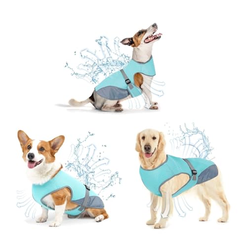 Hunde-Kühlweste, sicherer Hundemantel für den Sommer, Sonnenschutz, atmungsaktiv, mittelgroße Hundekleidung, Jacke mit verstellbaren Trägern, geringes Gewicht für Spaziergänge im Freien von Okdance